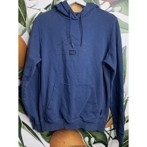Helly Hansen Medium Hoodie Pullover Sweatshirt Blue Organic Cotton Blend